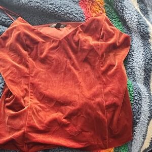 Banana Republic Velvet Camisole in Rust Red